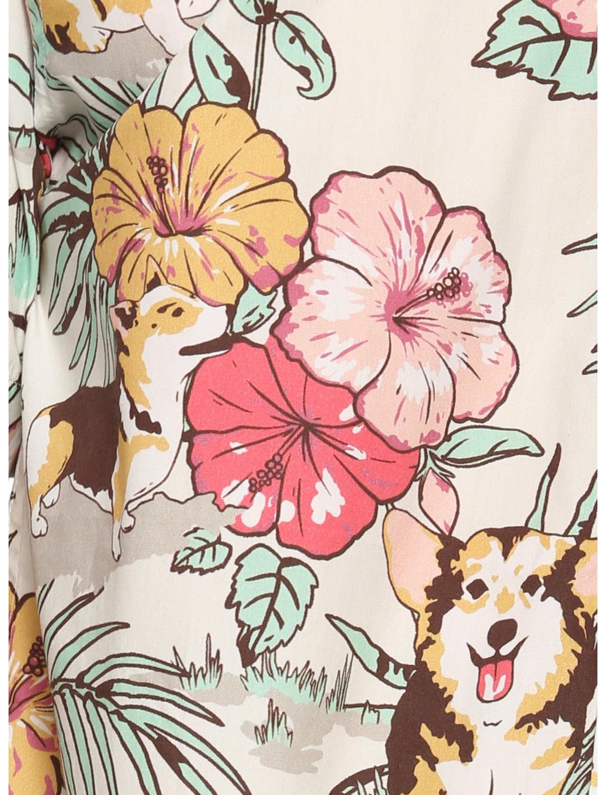 Corgi Hawaiian Print Shirt