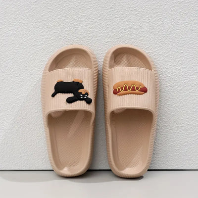 Dachshund Hot Dog Slide Slippers