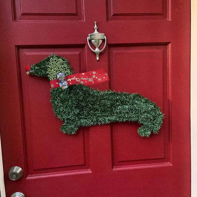 Dachshund Dog Wreath Christmas