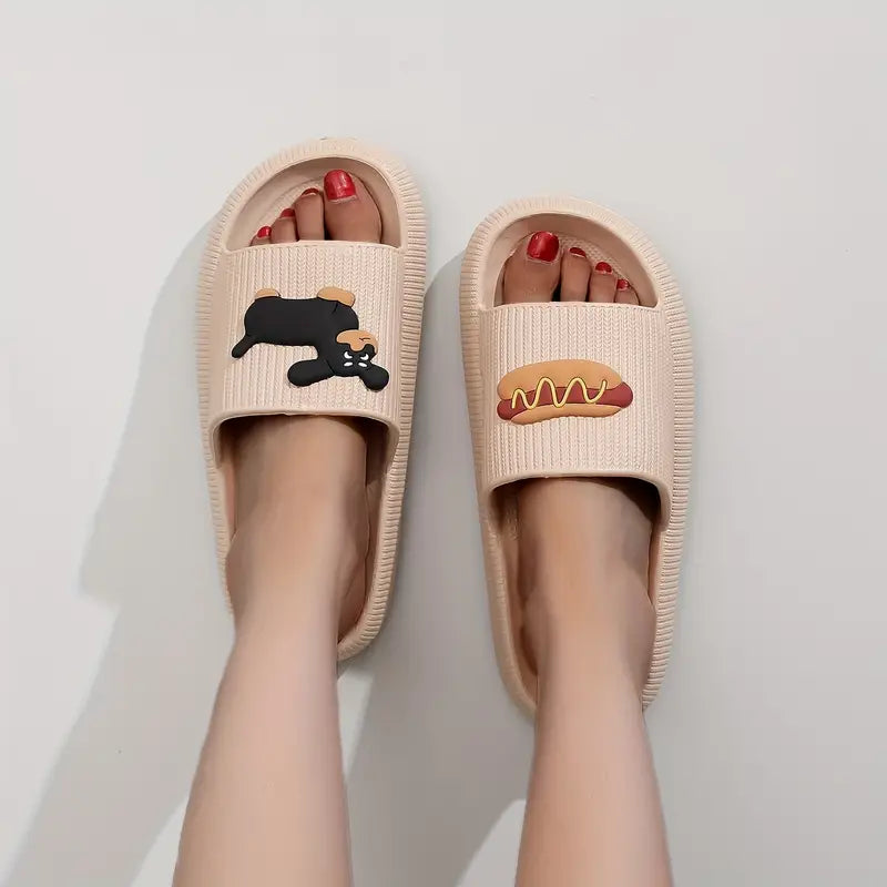 Dachshund Hot Dog Slide Slippers