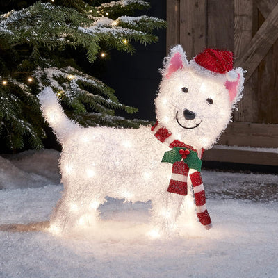 Christmas Lighted Westie Dog