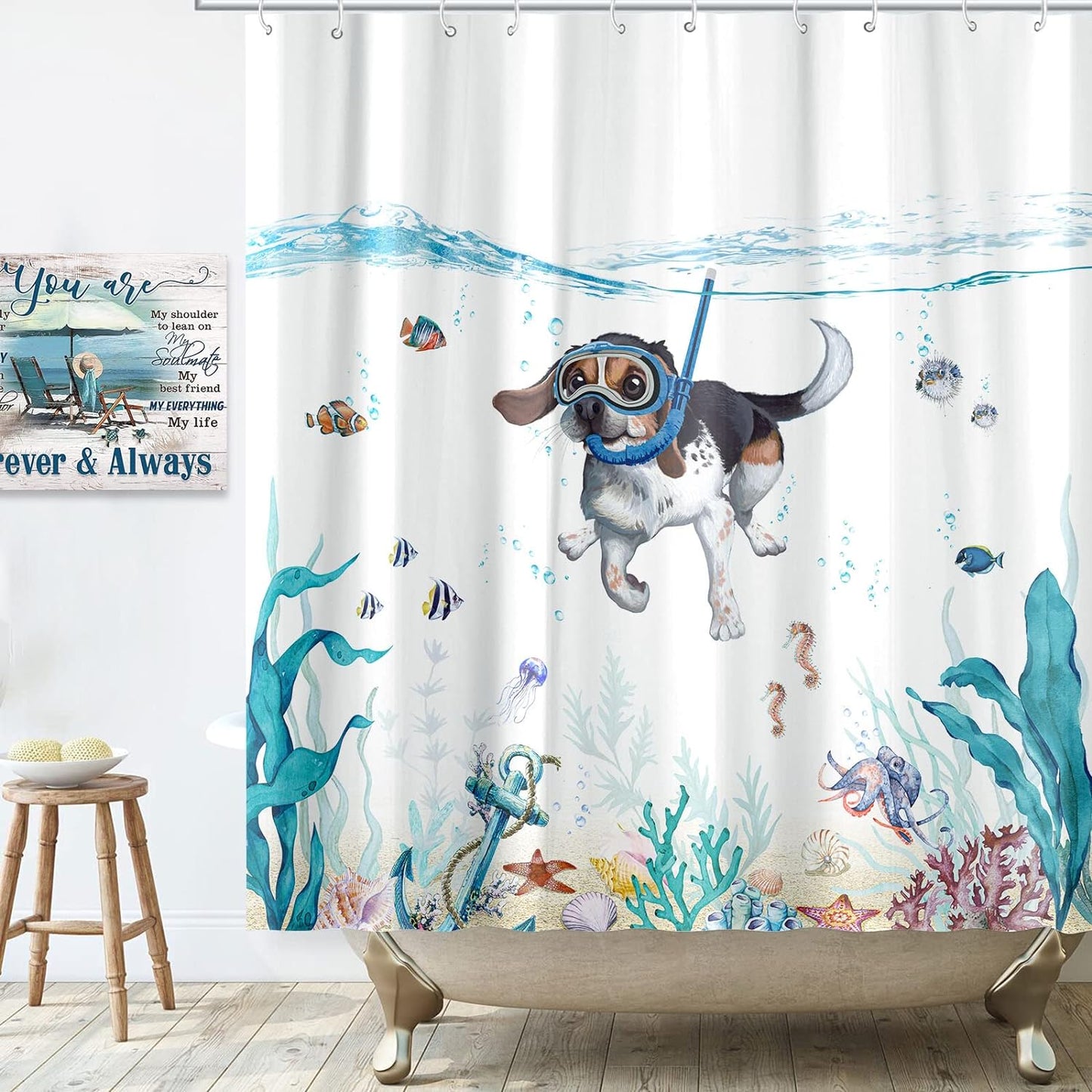 Beagle Bathroom Curtain