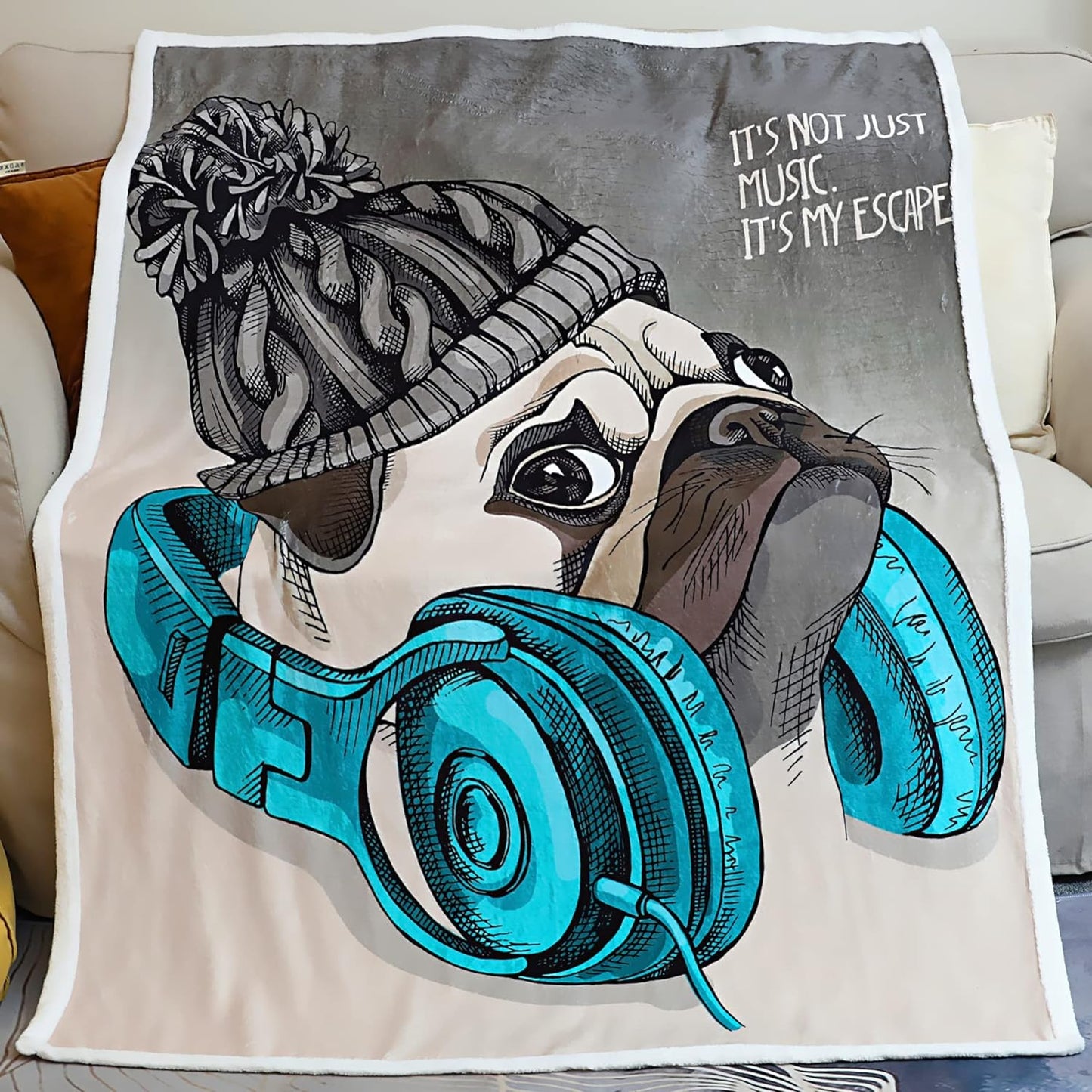 Pug Dog Fleece Blanket