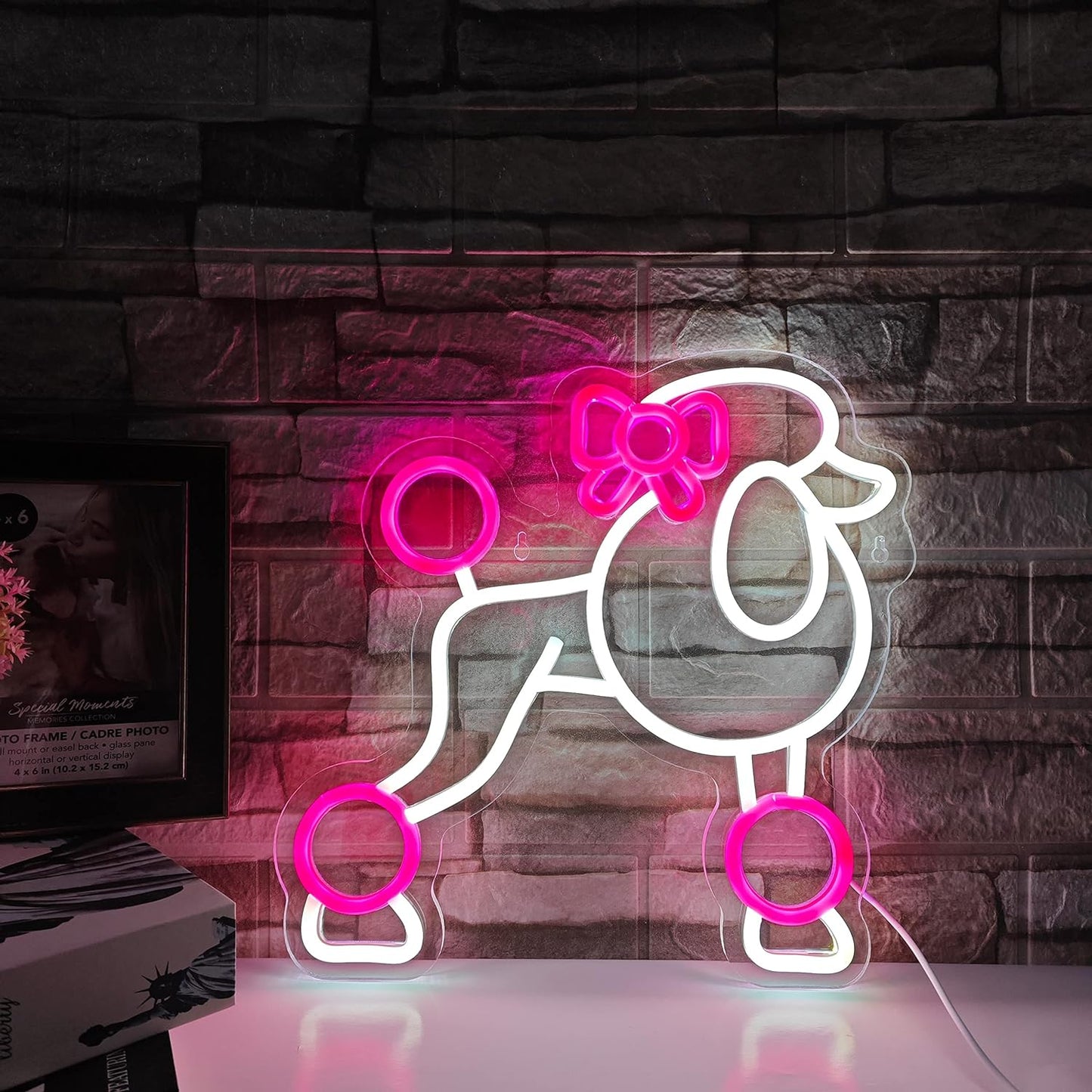 Cute Poodle Dog Neon Lights