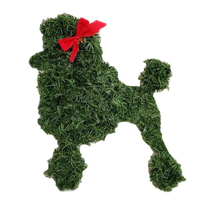 Poodle Dog Wreath Christmas