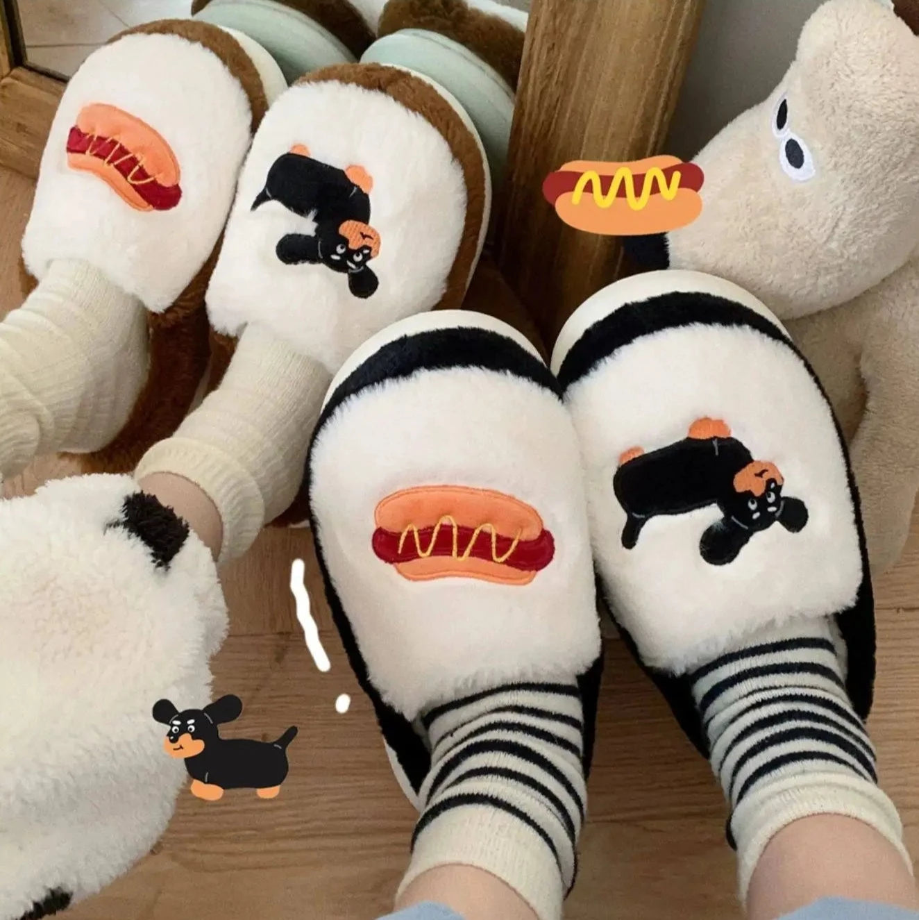 Sausage dog slippers