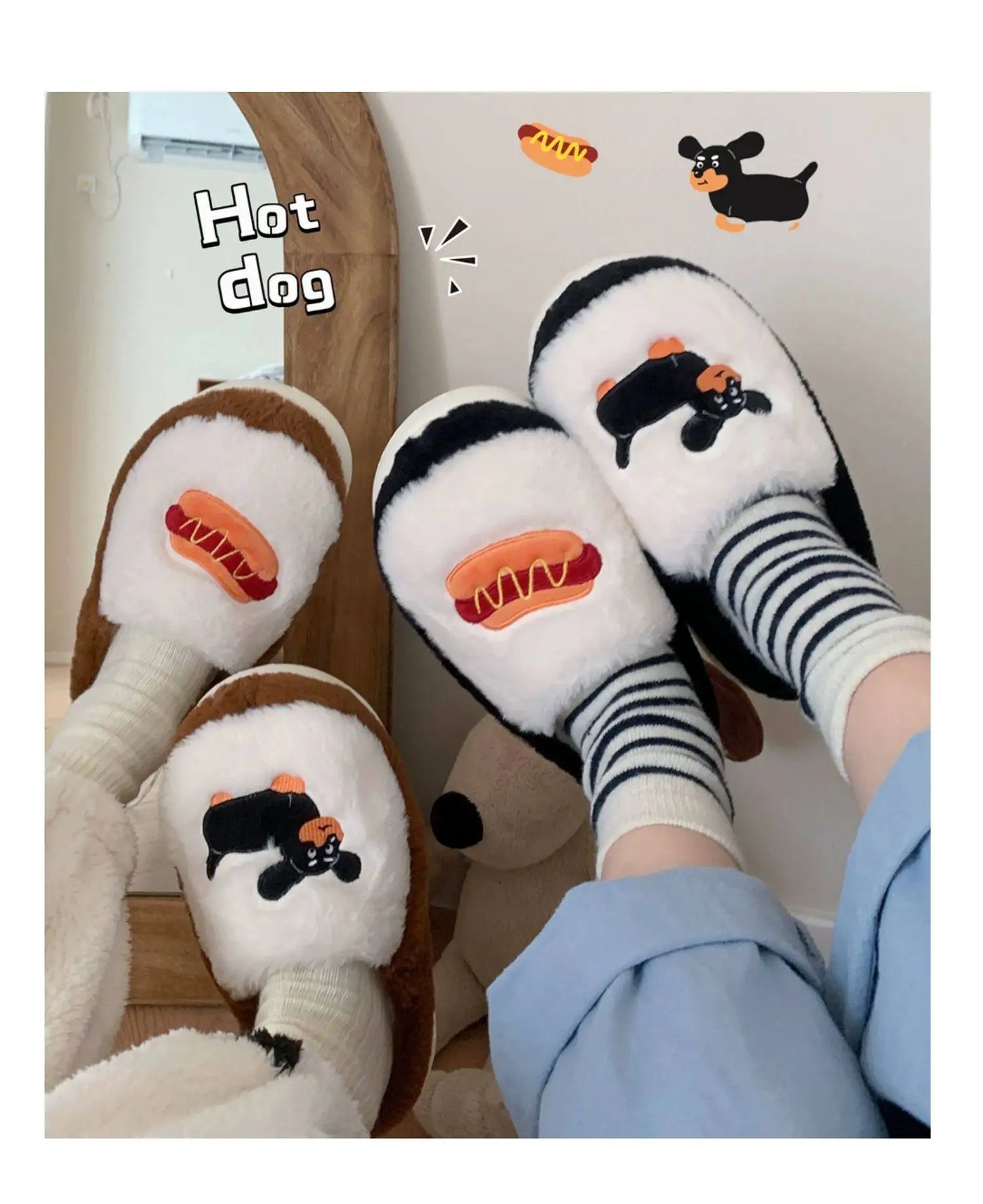 Sausage dog slippers