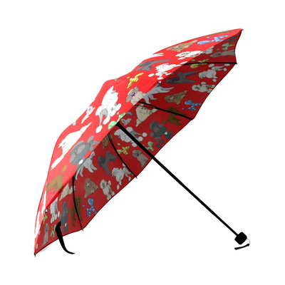 Poodle Dogs Automatic Tri Fold Umbrella