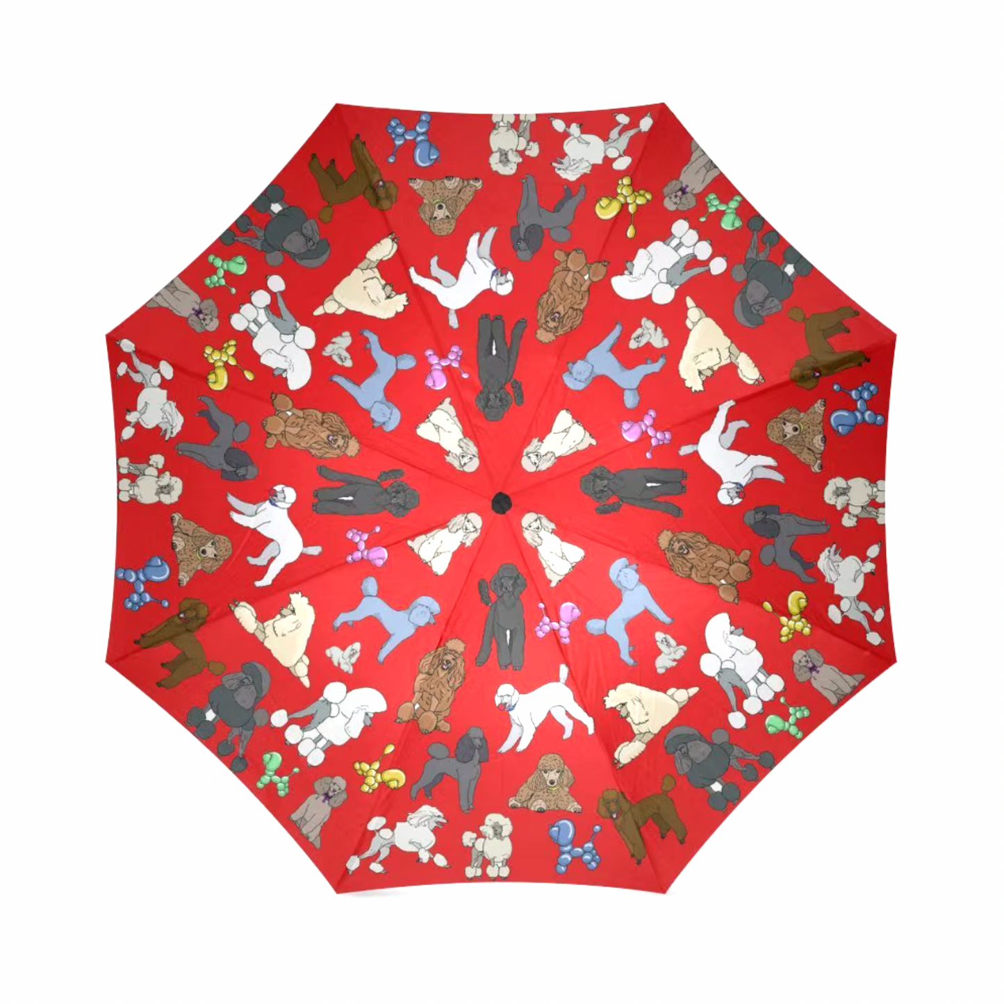 Poodle Dogs Automatic Tri Fold Umbrella