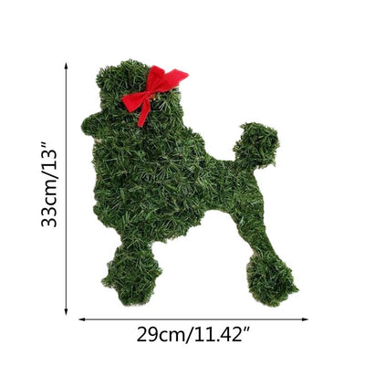 Poodle Dog Wreath Christmas