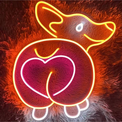 Adorable Bright Corgi Heart Booty Butt LED Night Light