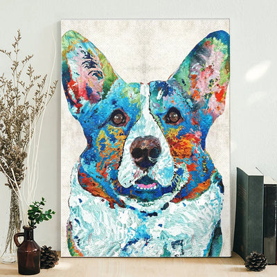 Colorful Pembroke Welsh Corgi - Dog Canvas Print