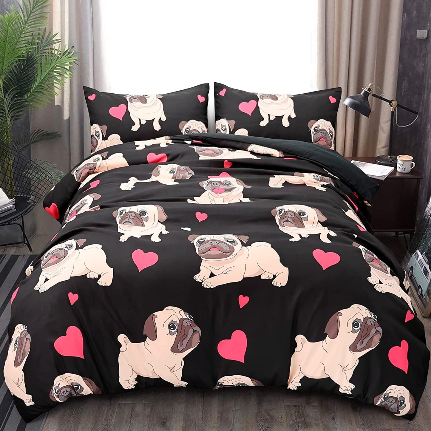 Pug Bedding Duvet Cover 3 Pieces