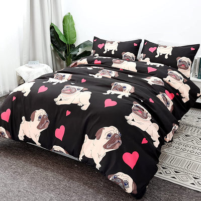 Pug Bedding Duvet Cover 3 Pieces