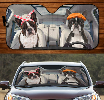 BOSTON TERRIER CAR SUNSHADE