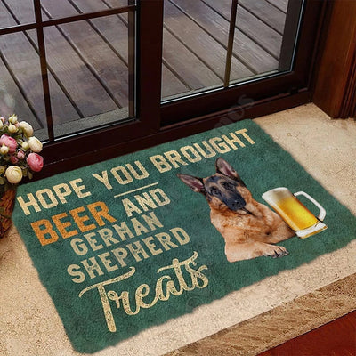 Hope You Brought Beer & German Shepherd Treats Doormat