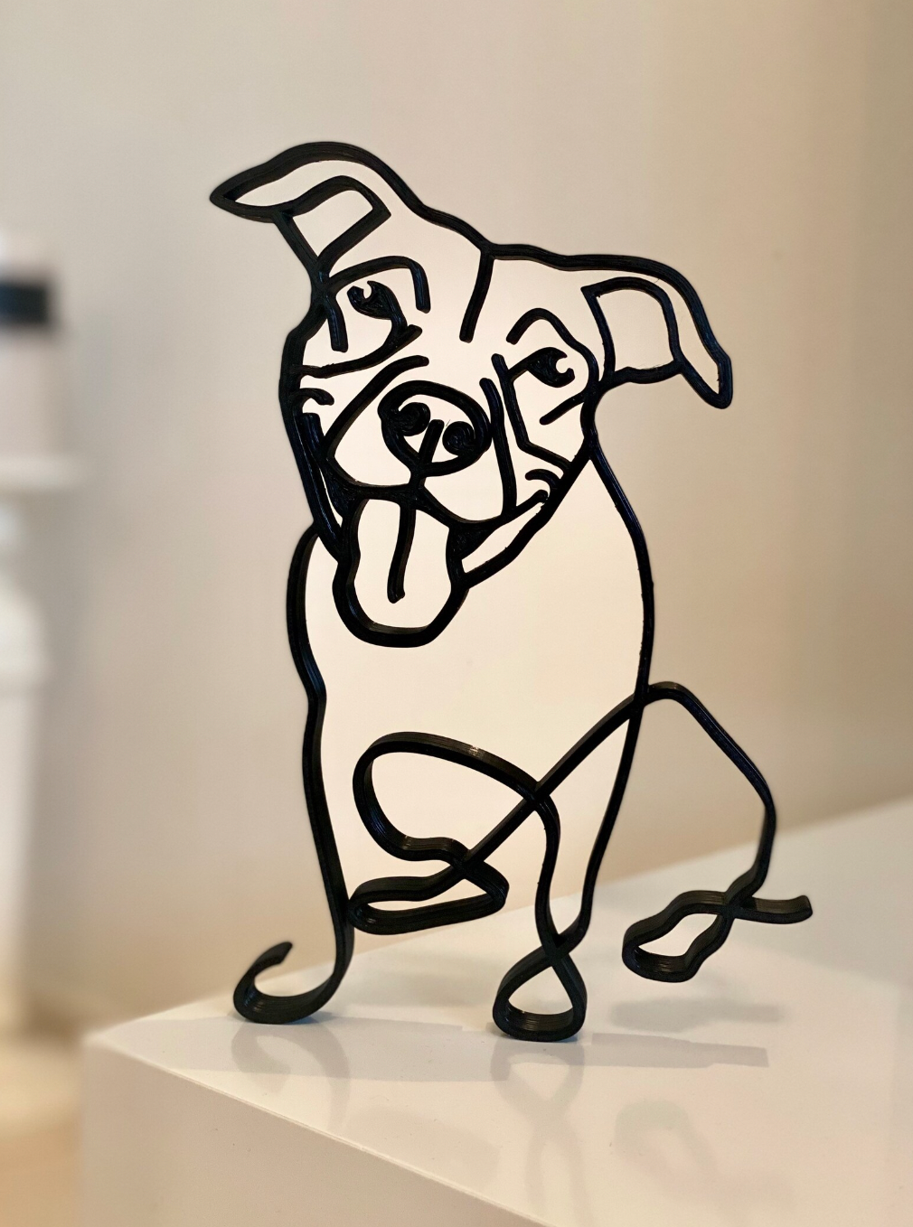 Staffy Minimalist Art Sculpture