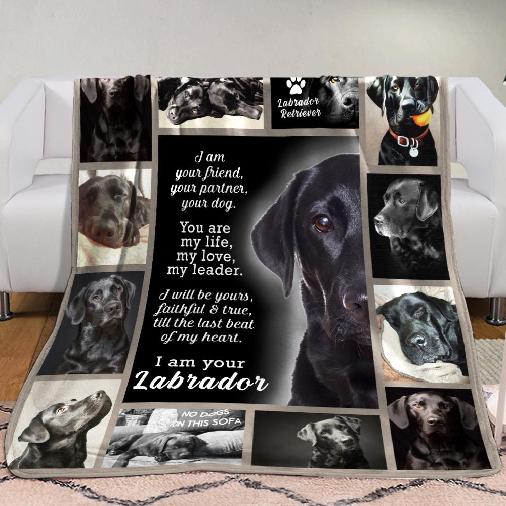 Black Labrador Retriever Fleece Blanket - Goodogz