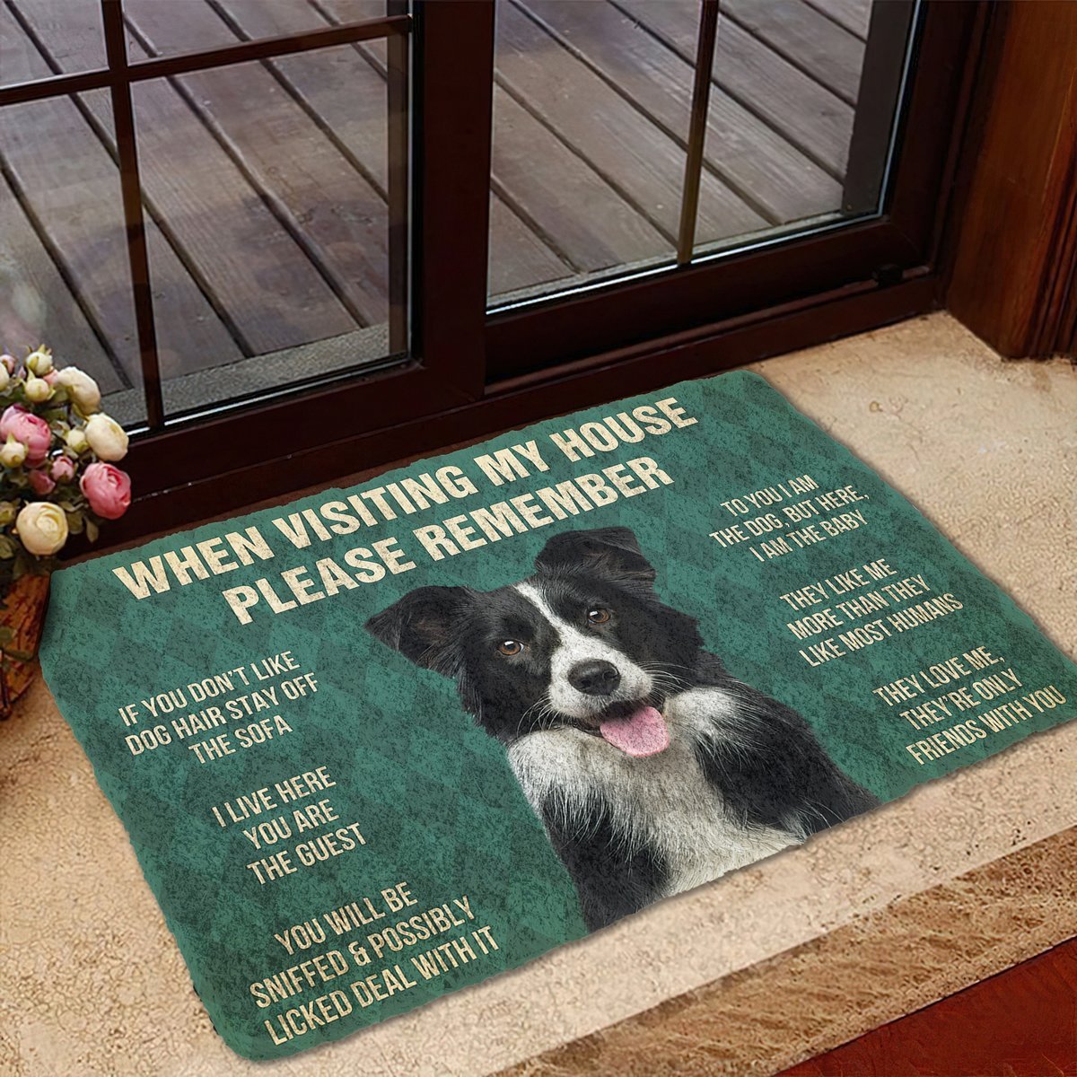 Border collie funny doormat - Goodogz