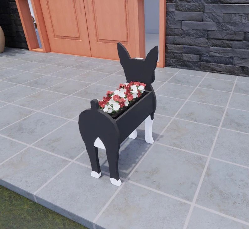 Boston terrier dog planter - Goodogz