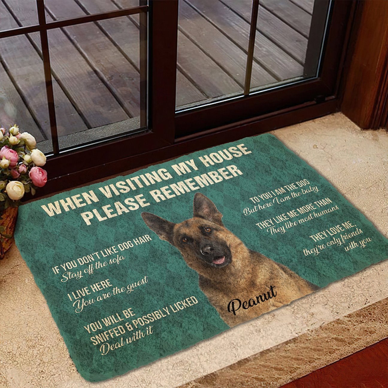 Custom name and photo funny doormat - Goodogz