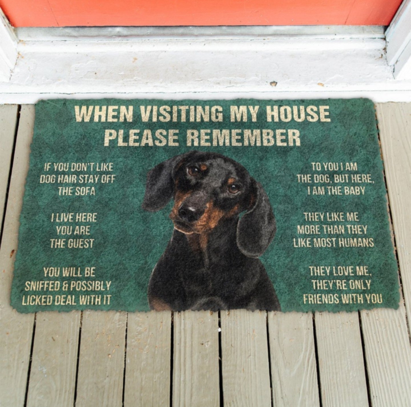 Dachshund funny doormat - Goodogz