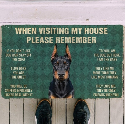 Doberman funny doormat - Goodogz