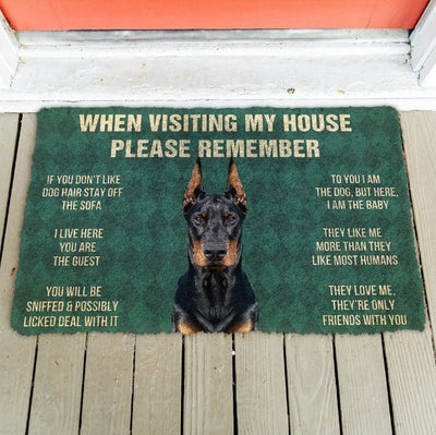 Doberman funny doormat - Goodogz