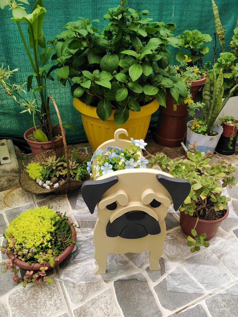 Hand-made Pug Planter - Goodogz