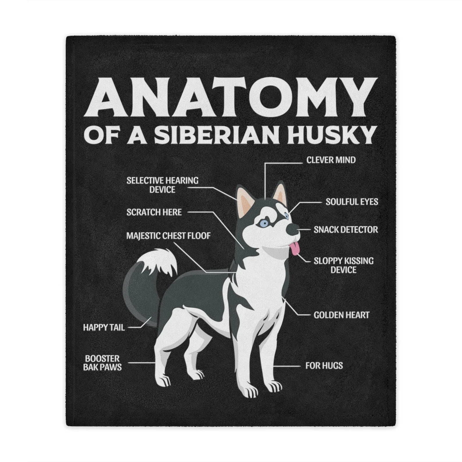 Husky Dog Fleece Blanket - Goodogz