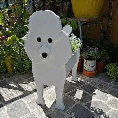 Poodle dog planter