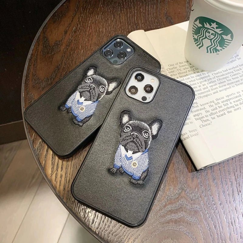 Luxury embroidery French bulldog phone case - Goodogz