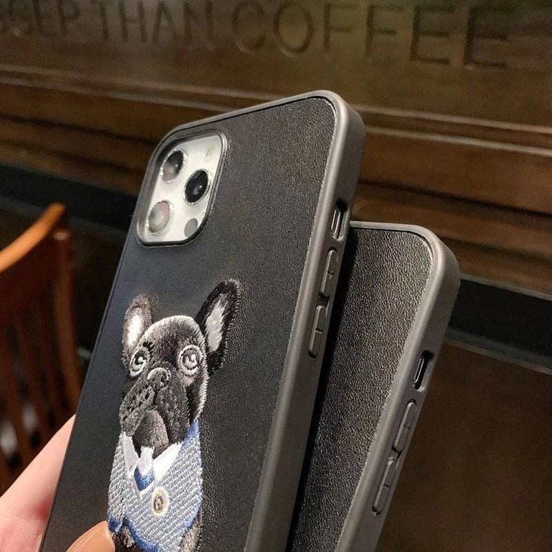 Luxury embroidery French bulldog phone case - Goodogz