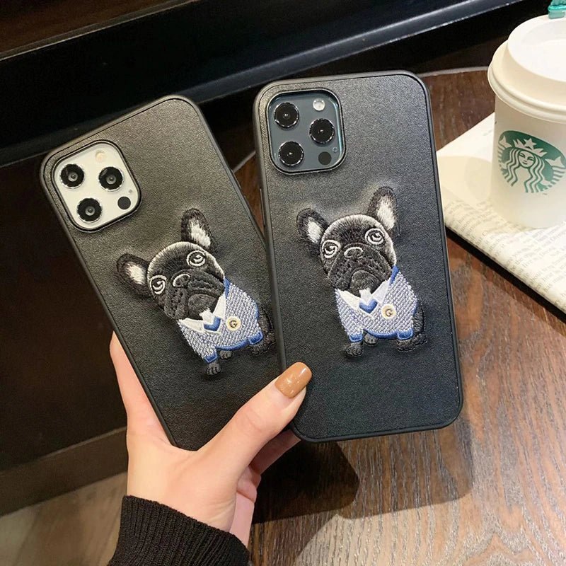 Luxury embroidery French bulldog phone case - Goodogz