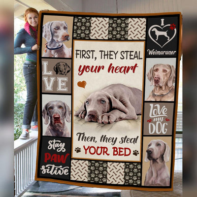 Weimaraner Dog Fleece Blanket - Goodogz