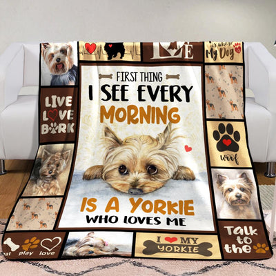 Yorkie Dog Fleece Blanket - Goodogz